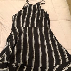 Black and white striped dress
